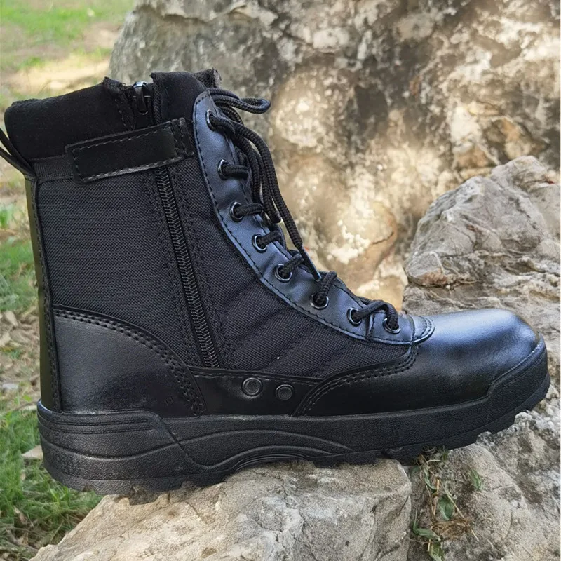 Botas tácticas militares para hombre, zapatos de cuero transpirables para exteriores, combate del Ejército, talla grande, senderismo en el desierto, Invierno - imagen 3