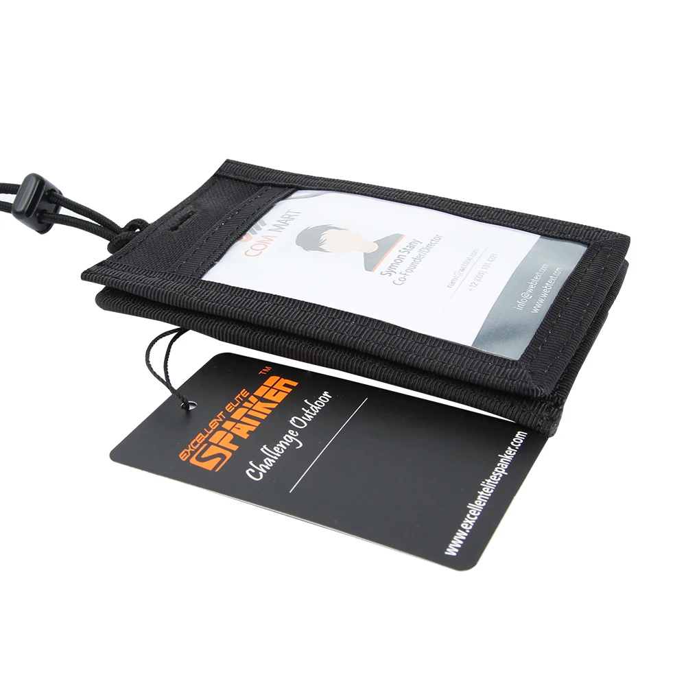 EXCELENTE ELITE SPANKER tejón táctico titular de la identificación Vertical cordón tarjeta archivo colgante titular ajustable tarjetero - imagen 3