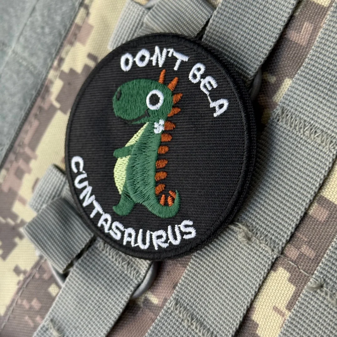 Don't Be A Cuntasaurus parche Animal insignia de moral táctica ejército militar bordado parches de gancho y bucle mochila pegatina personalizada - imagen 5