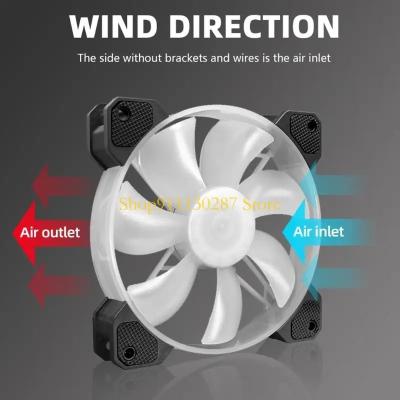 J1HC 120 mm para ventilador caja, RGB para ventiladores caja, 5 V-6 pines RGB para ventilador caja Coolmoon con C - imagen 5