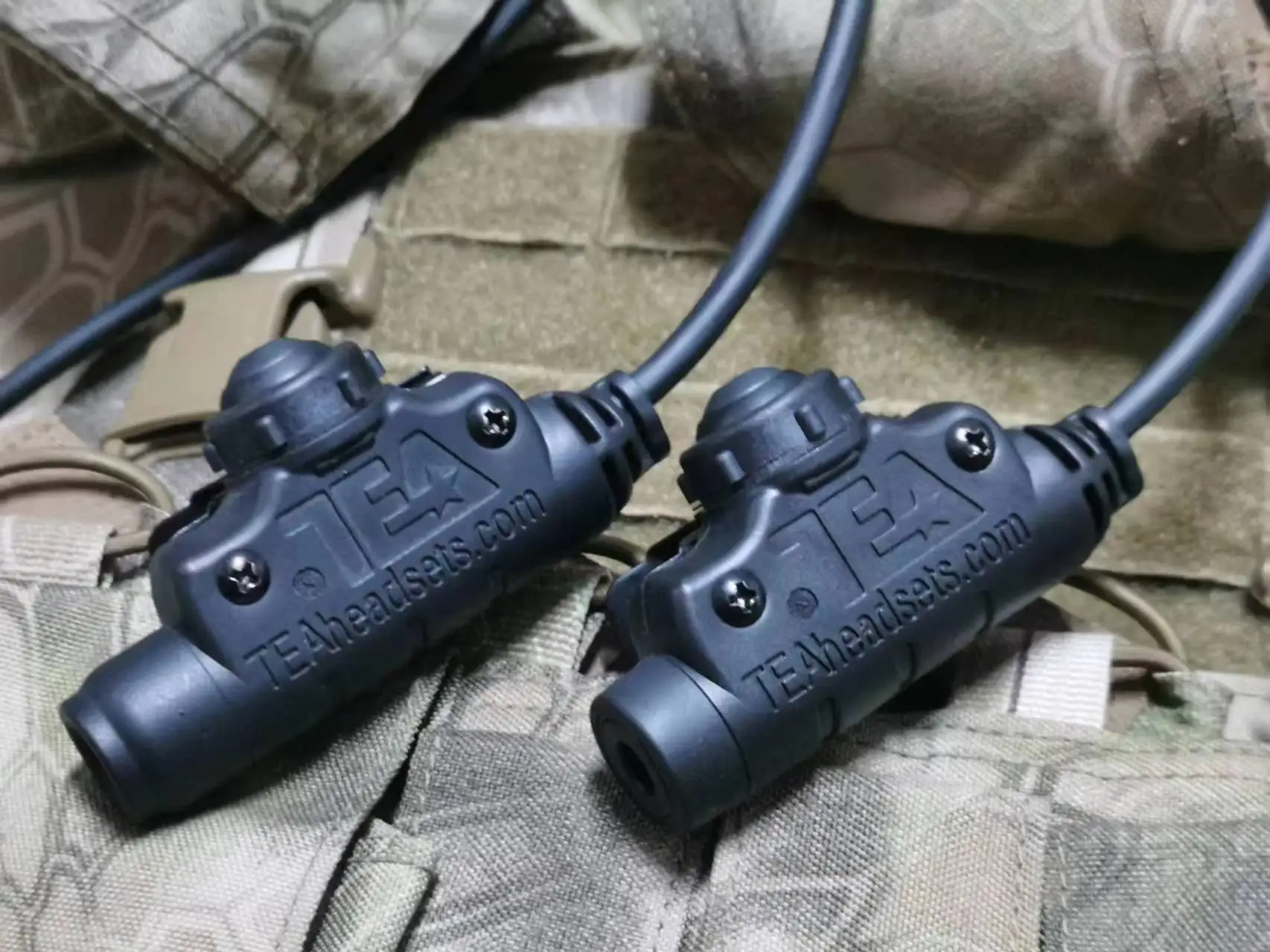 Auriculares tácticos para TEA-U94/V2 impermeables PTT 6 pines 6 pines enchufe negro (IPX6) cola de resorte de línea larga/corta/conector Kenwood K - imagen 5