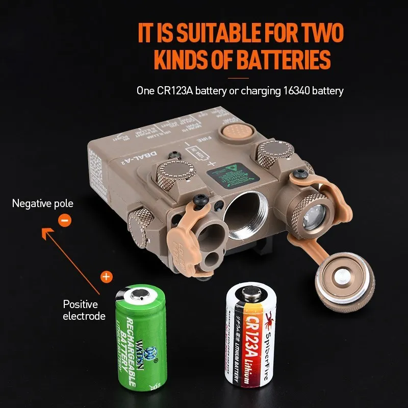 Puntero láser táctico DBAL A2, mira de punto rojo, azul y verde, No IR, táctico, estroboscópico, luz de arma de caza, abeto, carril de 20mm, Wiht Pres - imagen 3