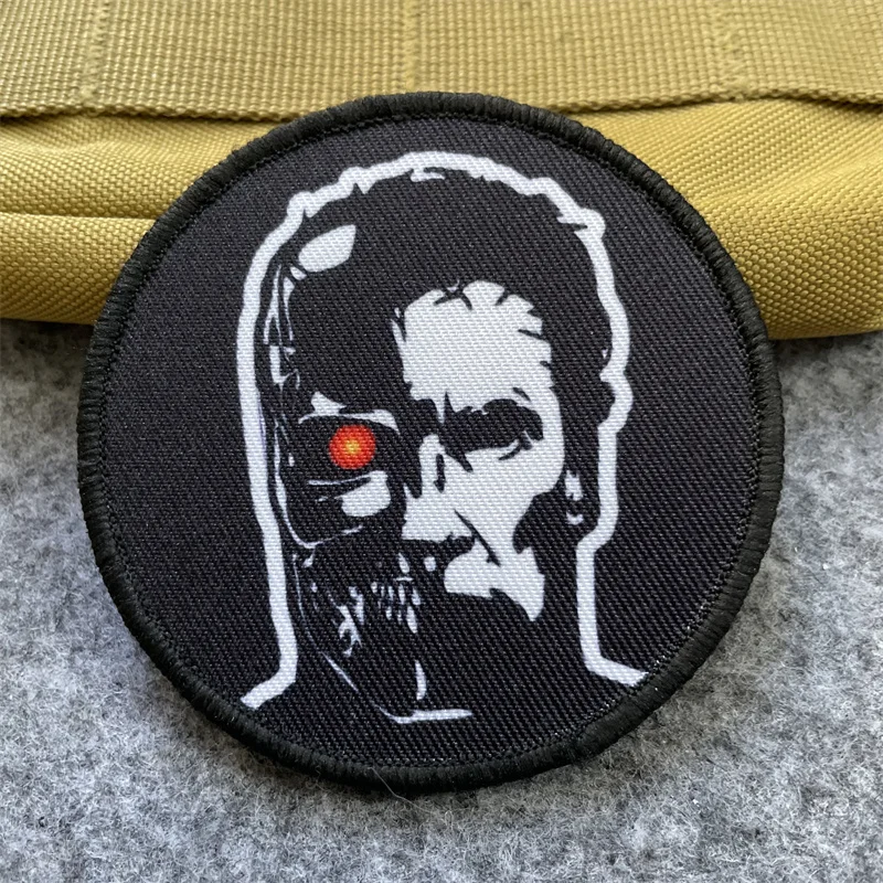 Insignia de moral de caminante mecánico, brazalete Terminator, parches bordados, parches tácticos decorativos de gancho y bucle DIY para mochila - imagen 2