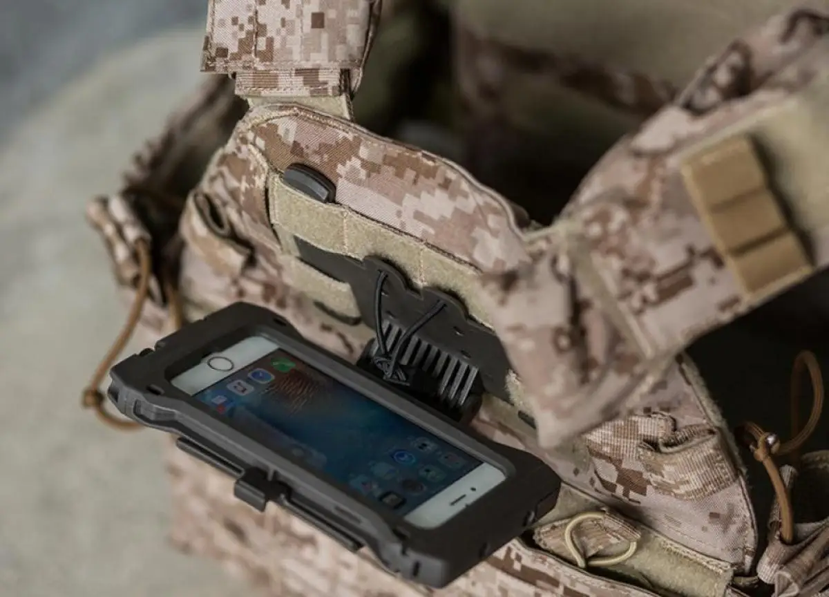 FMA soporte de módulo de montaje plegable para teléfono MOLLE integrado, chaleco táctico, funda de teléfono de montaje en pecho, bolsa móvil para 6/6S/7 TB1244 - imagen 4