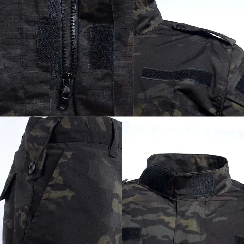 Uniforme de camuflaje al aire libre para hombre, chaquetas tácticas, ropa de entrenamiento, traje de Safari, pantalones, Airsoft, ropa de caza resistente al desgaste - imagen 2