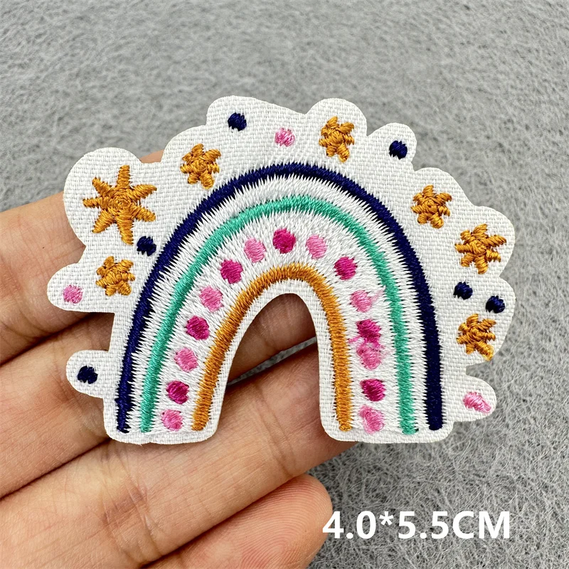 Parche bordado de ola de mar/botas de dibujos animados, parches para planchar al aire libre para ropa, parches bordados DIY para ropa, pegatinas de costura - imagen 5