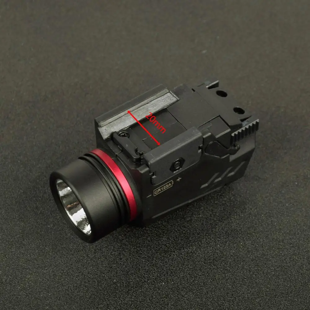 Luz LED táctica para arma, linterna láser de punto rojo, mira militar para pistola Airsoft, Mini pistola de riel de 20mm - imagen 4