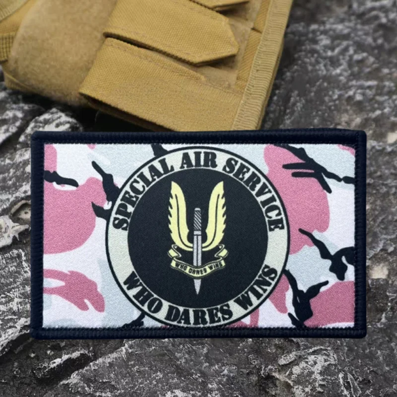 Parche de impresión SAS de fuerzas especiales, chaleco táctico, insignia de moral con gancho y bucle, pegatinas decorativas para mochila, parches para brazalete para ropa - imagen 4