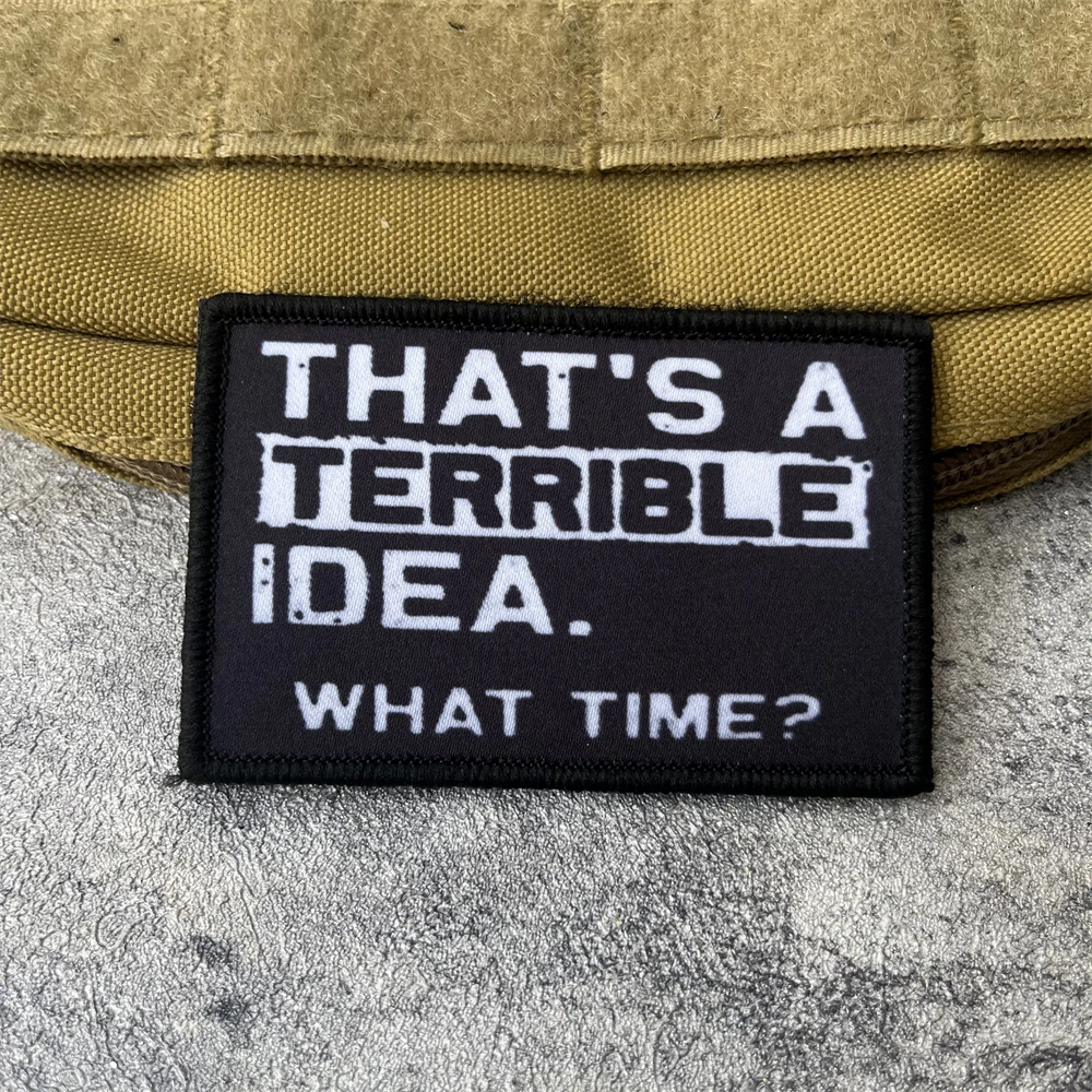 ¿QUAT TIME? Parches impresos de gancho y bucle para ropa, insignia táctica, brazalete del ejército militar, mochila, pegatina decorativa