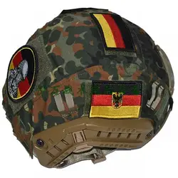 Cubierta de casco de camuflaje alemán, accesorios para equipo táctico de caza, talla M, Flecktarn