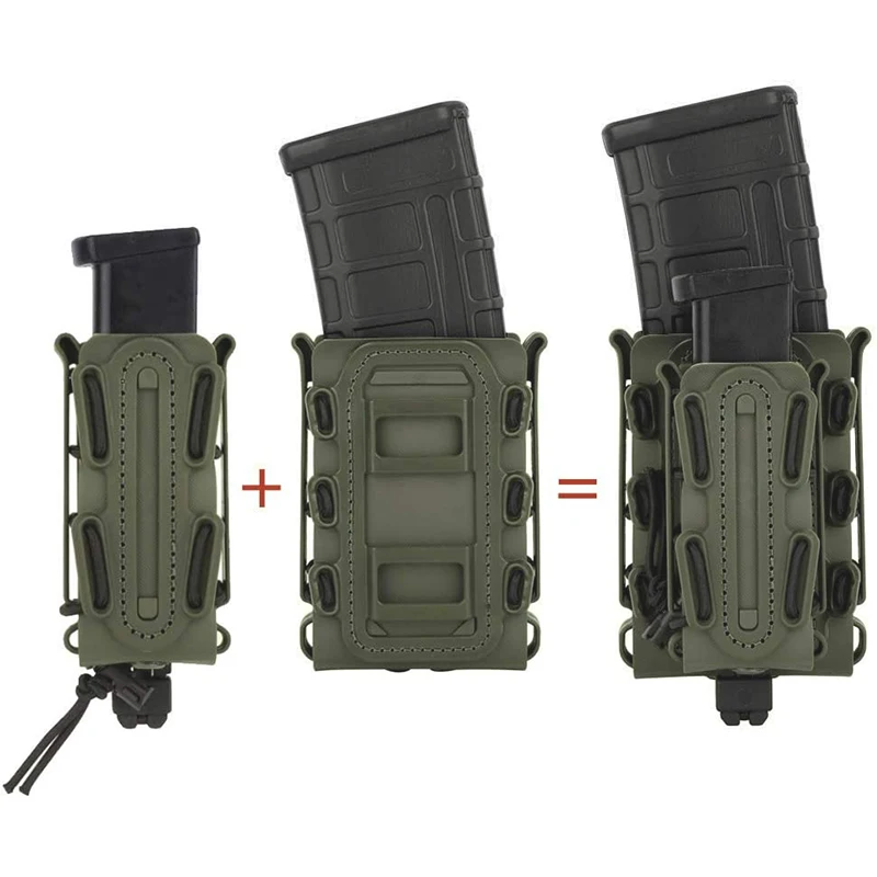 2 unids/set Molle revista bolsa 5,56 7,62 9mm Mag funda Rifle pistola Magaizne estuche protector para AR15 M4 AK Glock 17 M9 Universal - imagen 2