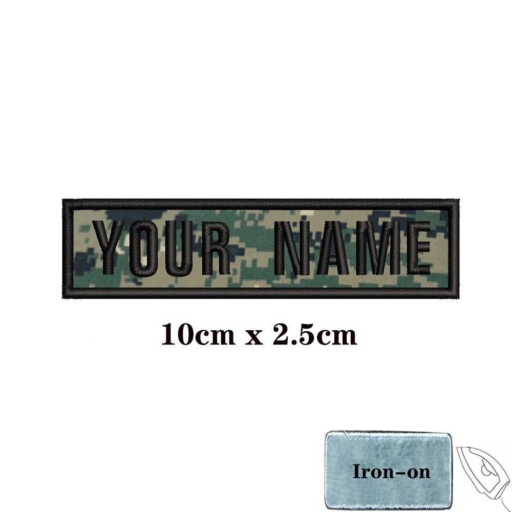 Parche de rayas con nombre personalizado, insignia de 10x2,5 cm, 8x5cm, 10x4cm, 8x2,5 cm, 12x2,5 cm, 15x5cm, 20x7cm, gancho de camuflaje, 1 unidad - imagen 4