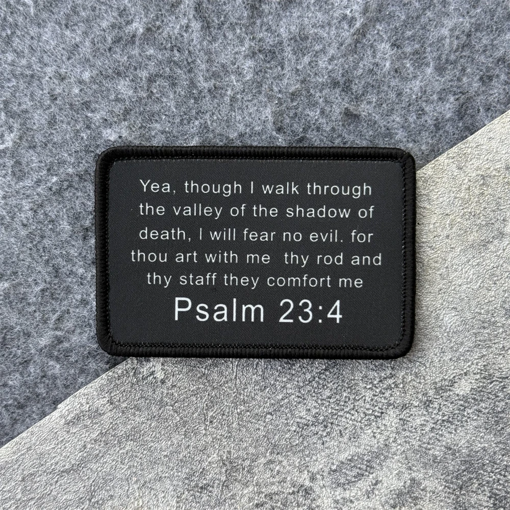 Parche táctico de la Cruz de Jesús moral, emblema militar, versículos de la Biblia, parches de gancho y bucle impresos, pegatinas para mochila y ropa - imagen 5