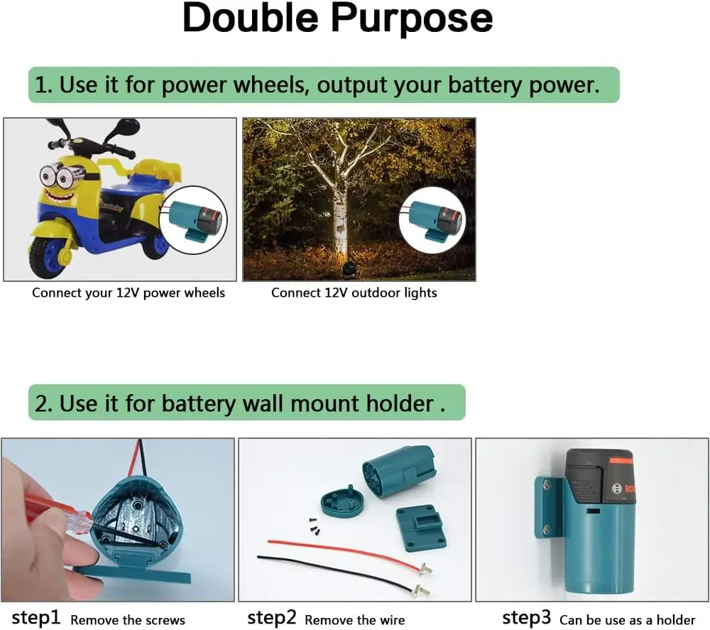 Adaptador de 12V para Milwaukee/Makita/Bosch, Adaptador de Batería para Ruedas Eléctricas, Cable de Calibre 12 para Camiones RC, Juguetes de Robótica - imagen 2