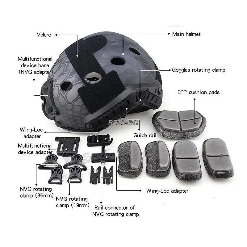 Casco táctico Airsoft, máscara con gafas, suministros para fanáticos del ejército para juegos de supervivencia CS, Cosplay de tiro - imagen 2