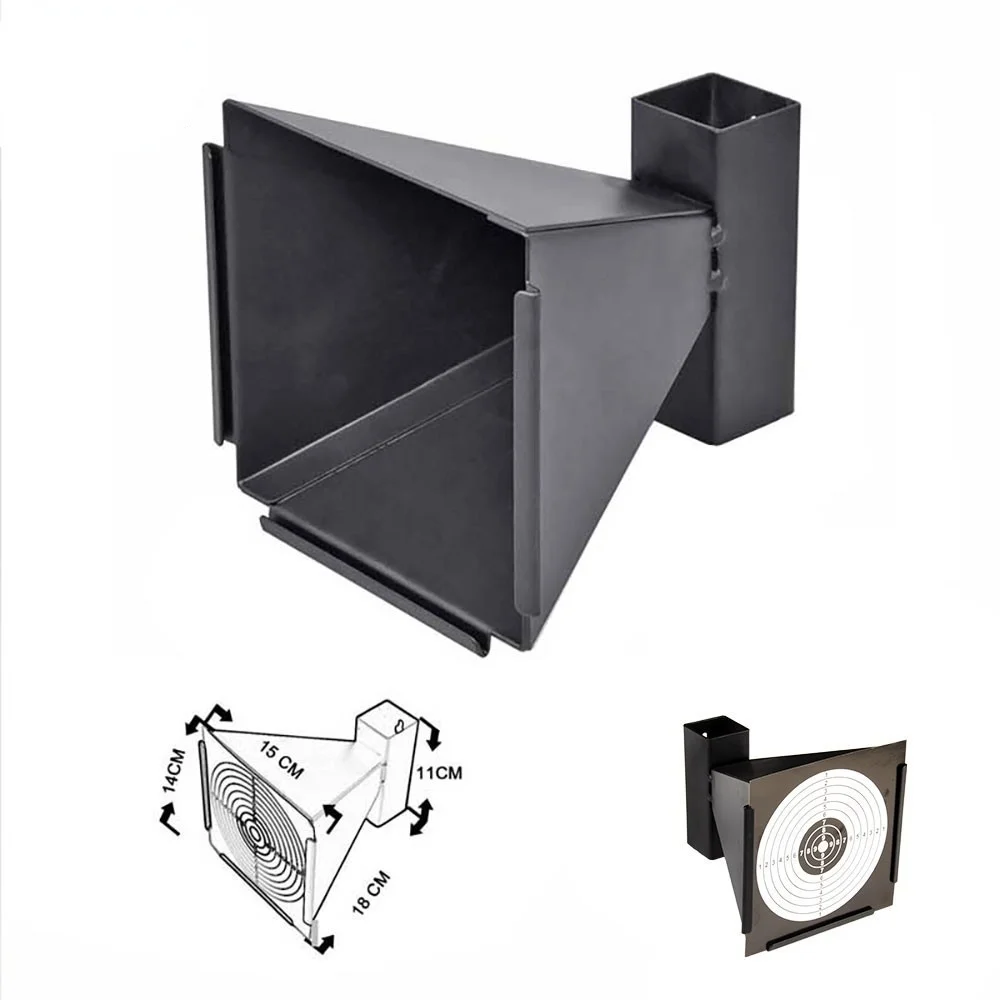 Embudo táctico de 14cm para Rifle de aire, soporte para objetivo de tiro, trampa de pellets con 100 Uds. De papeles, accesorios de entrenamiento Airsoft montados en la pared - imagen 2