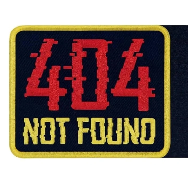 404 NO FOUNO parches bordados para ropa mosaico táctico números insignia de moral brazalete con gancho pegatina decorativa para mochila - imagen 4