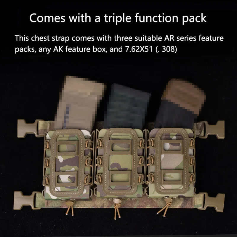 Tactical Vest with Hanging Bag, Camouflage Chest Rig Plate, Attached Hanging Bag, Universal Quick Pull Sleeve, Laser Cutting - imagen 3