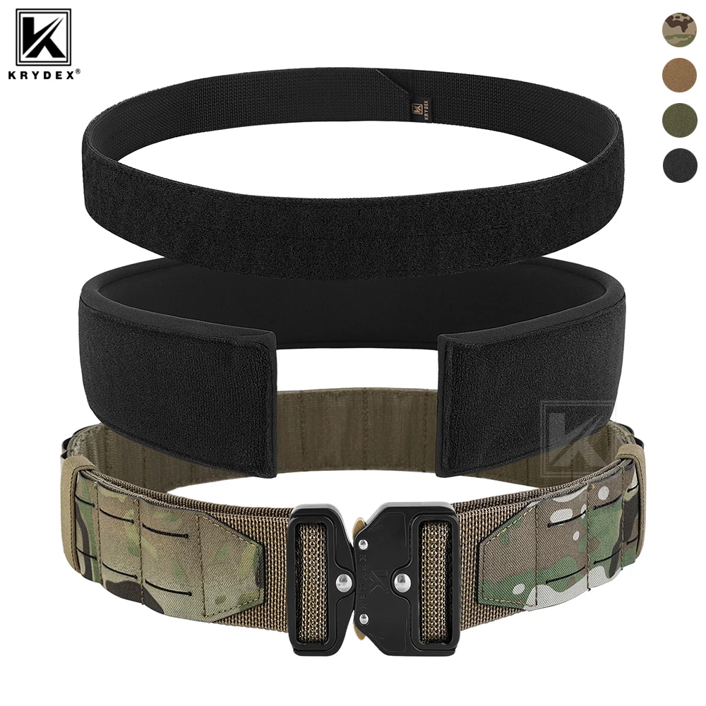 KRYDEX-Cinturón táctico Molle de 2 pulgadas, corte láser, liberación rápida, tiro de combate, cinturón 3 en 1 con cinturón interior y almohadilla de soporte trasero - imagen 2