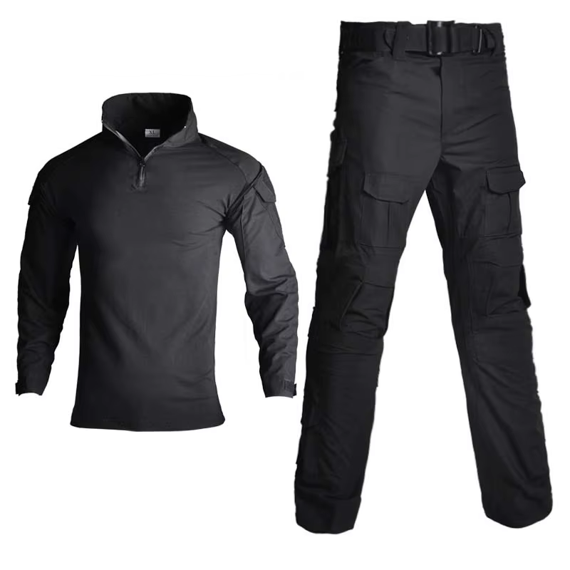 Uniforme táctico hombre negro: camisa combate y pantalón cargo - imagen 4