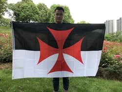 BANDERA DE SKY 90x150cm Bandera de la Iglesia Católica Romana 3x5 pies Caballeros Templarios Cruz Roja Banner de Guerra