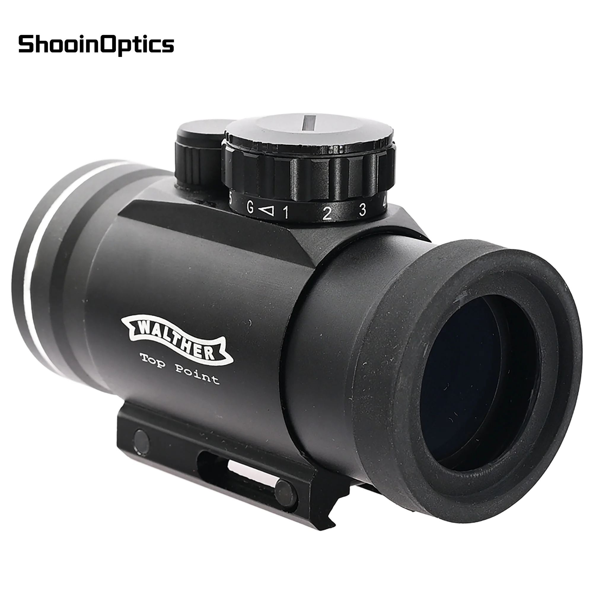 Shooin Optics 1x40 mira réflex de punto rojo y verde con brillo ajustable y 20 mm - imagen 5