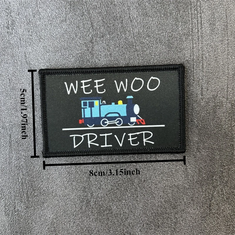 Parche táctico impreso "WEE WOO DRIVER" para ropa, insignia de moral, parche militar con gancho, pegatinas para mochila - imagen 3