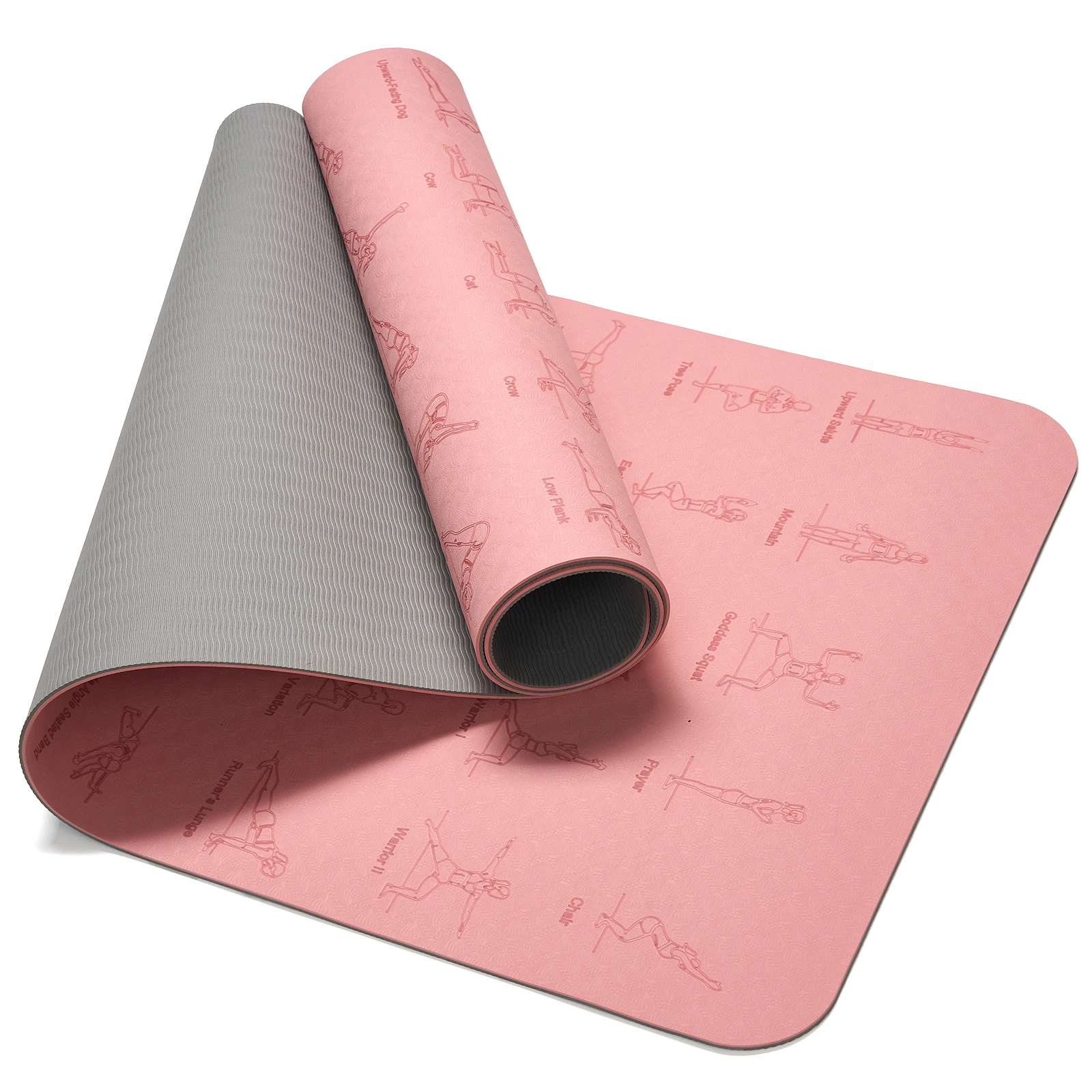 Esterilla yoga TPE antideslizante con correas elásticas para Pilates - imagen 3