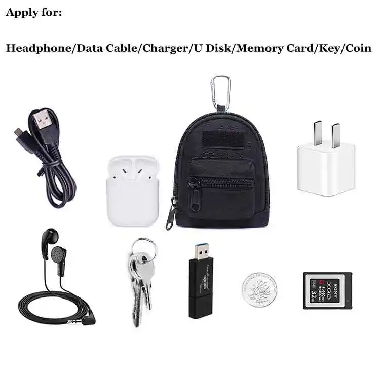 Cartera táctica para colgar monedas, bolsillo para llaves, auriculares, almacenamiento, tarjetero, caza al aire libre, EDC - imagen 5