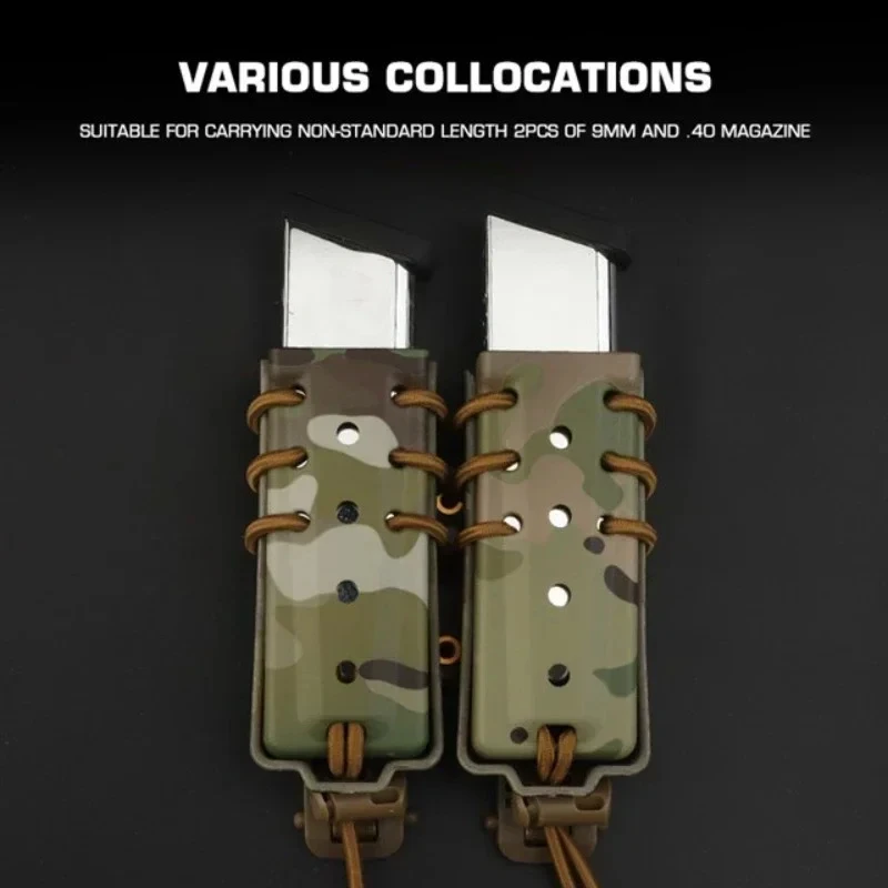 ERQYGRA revista táctica caza urbana larga doble Quick Pull Mag bolsa Molle accesorios de sistema al aire libre CS riñonera funda - imagen 2