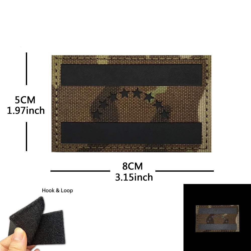 Venezuela IR bandera reflectante pegatina mágica parche de tela bordado parches militares para ropa insignias bordadas con gancho y bucle - imagen 4
