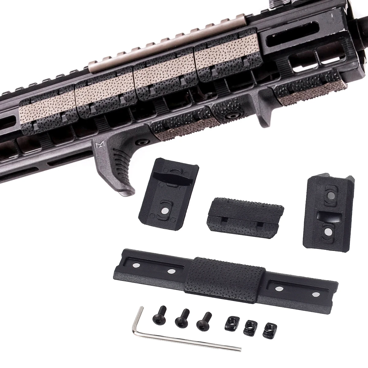 Adaptador de riel táctico, placas de montaje de cinta, 12 Uds. Para caza, Rifle, pistola, mira, 5 uds., BCM, 5,5 ", Kit de accesorios de cubierta de riel Mlok Keymod - imagen 5