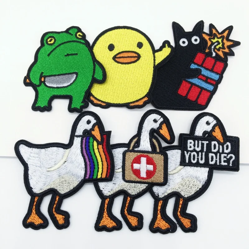 Parches bordados con diseño de animales hilarantes, brazalete para chaquetas, jeans, ropa, mochilas, añade un giro divertido a tu estilo - imagen 2