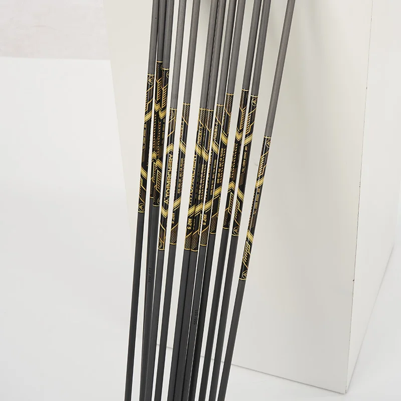 12 Uds. Eje de flechas de carbono puro ID6.2mm tubo de flecha columna vertebral 300 350 400 450 500 600 rectitud 0,003 para arco compuesto/recurbador - imagen 5