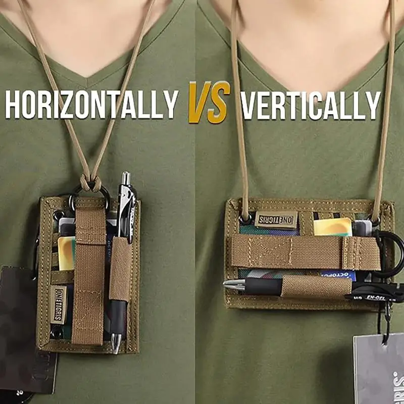 ONETIGRIS-soporte de identificación MOLLE para caza al aire libre, bolsa táctica, organizador de carpetas de archivos, bolsa militar dos en uno con colgante en el pecho - imagen 5