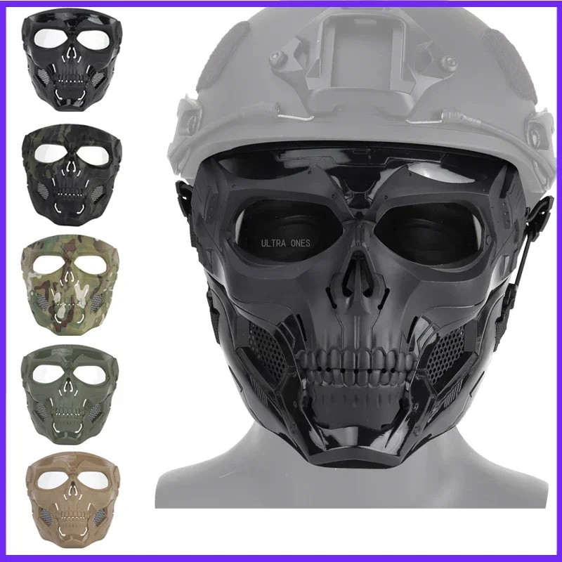 Máscara táctica de cara completa para exteriores, Airsoft CS, Paintball, tiro, caza, máscara facial, combate, Cosplay, fiesta de Halloween, máscaras de ciclismo