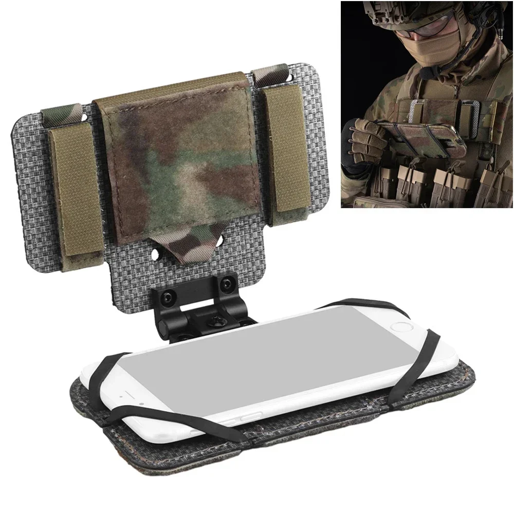 Chaleco de caza para el pecho, tablero de navegación para teléfono, bolsa Molle, aparejo para el pecho, soporte para teléfono, funda plegable para mapa al aire libre, equipo Airsoft