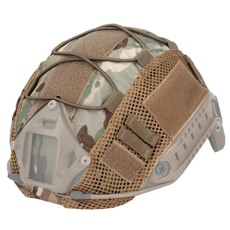 Cubierta de tela para casco de acampada, accesorio de camuflaje para cascos rápidos de ops-core, Airsoft, Paintball, para exteriores, con cordón elástico - imagen 5