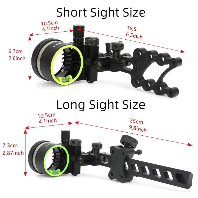 ‌ 4X 6X 8X lente arco compuesto vista 0,019 Pin de fibra óptica Micro ajustable 5 pines puntería tiro con arco caza accesorios - imagen 4