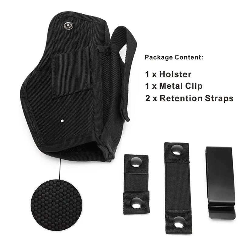 Tactical Gun Holster Concealed Pistol Holster Left Right Hand Universal Belt Holster with Mag Holder for Glock 17 19 Beretta M9 - imagen 4