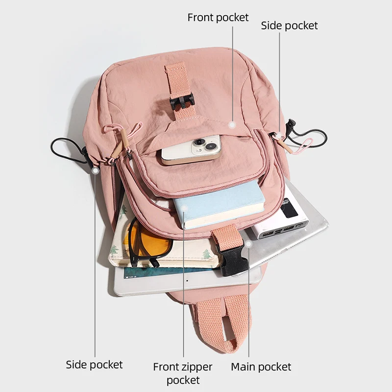 Bolsa de pecho para viajes al aire libre, Camping, senderismo, para hombres y mujeres, deportes, senderismo, ciclismo, escalada, bandolera, bolsas de almacenamiento multicapa - imagen 5