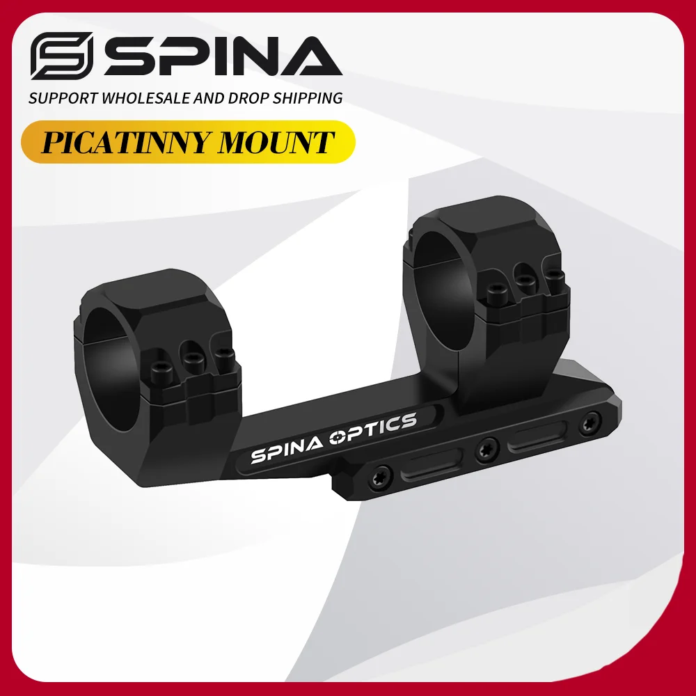 ​​SPINA OPTICS 6061-T6 Anillo de Montaje de Aluminio Aeronáutico 30mm Base Picatinny Alta Resistencia para Retroceso Sísmico​​