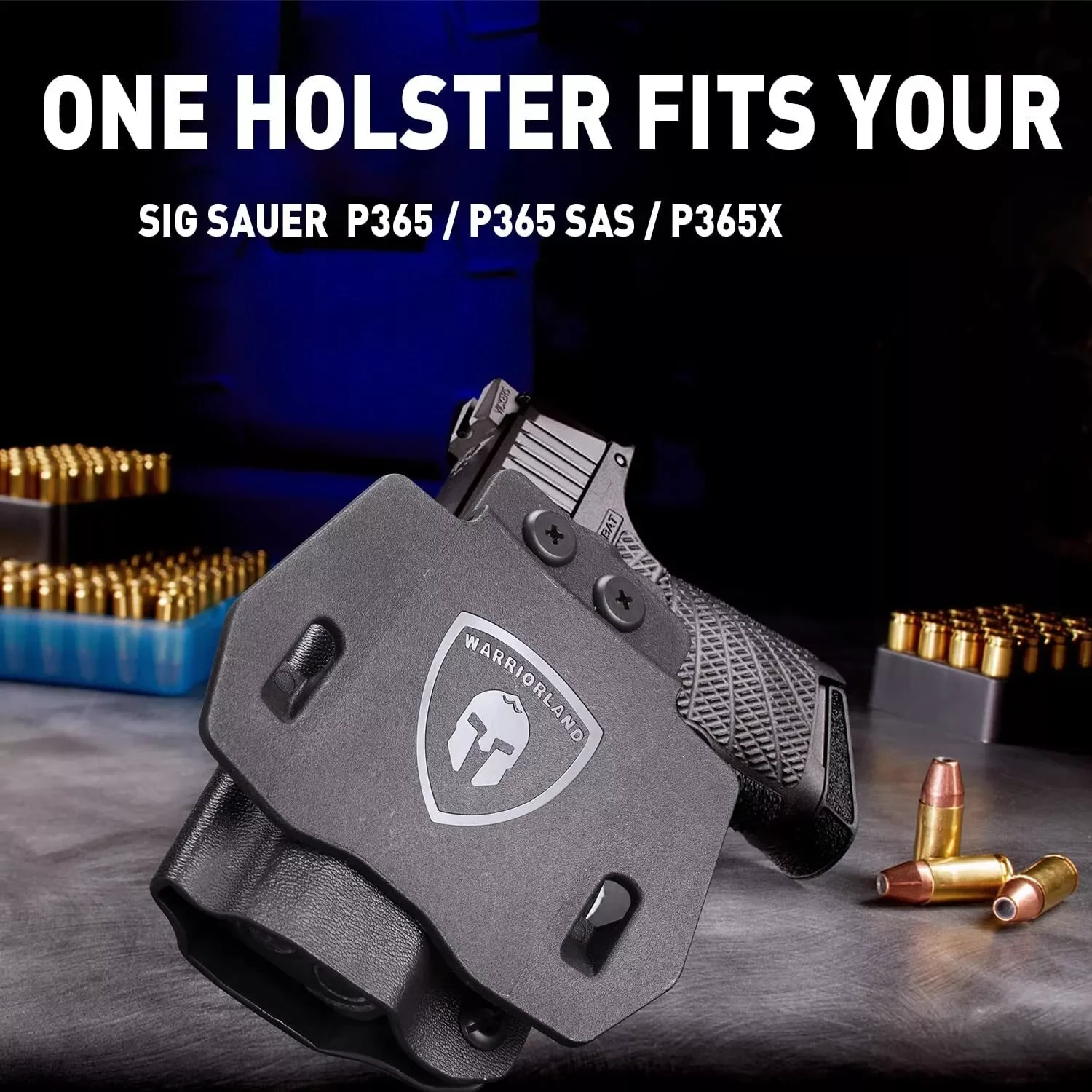 Sólo funda P365 OWB Kydex compatible con: Sig P365 / P365 SAS / P365X pistola táctica, bloqueo de sonido de clic, soporte de pistola de mano derecha - imagen 5