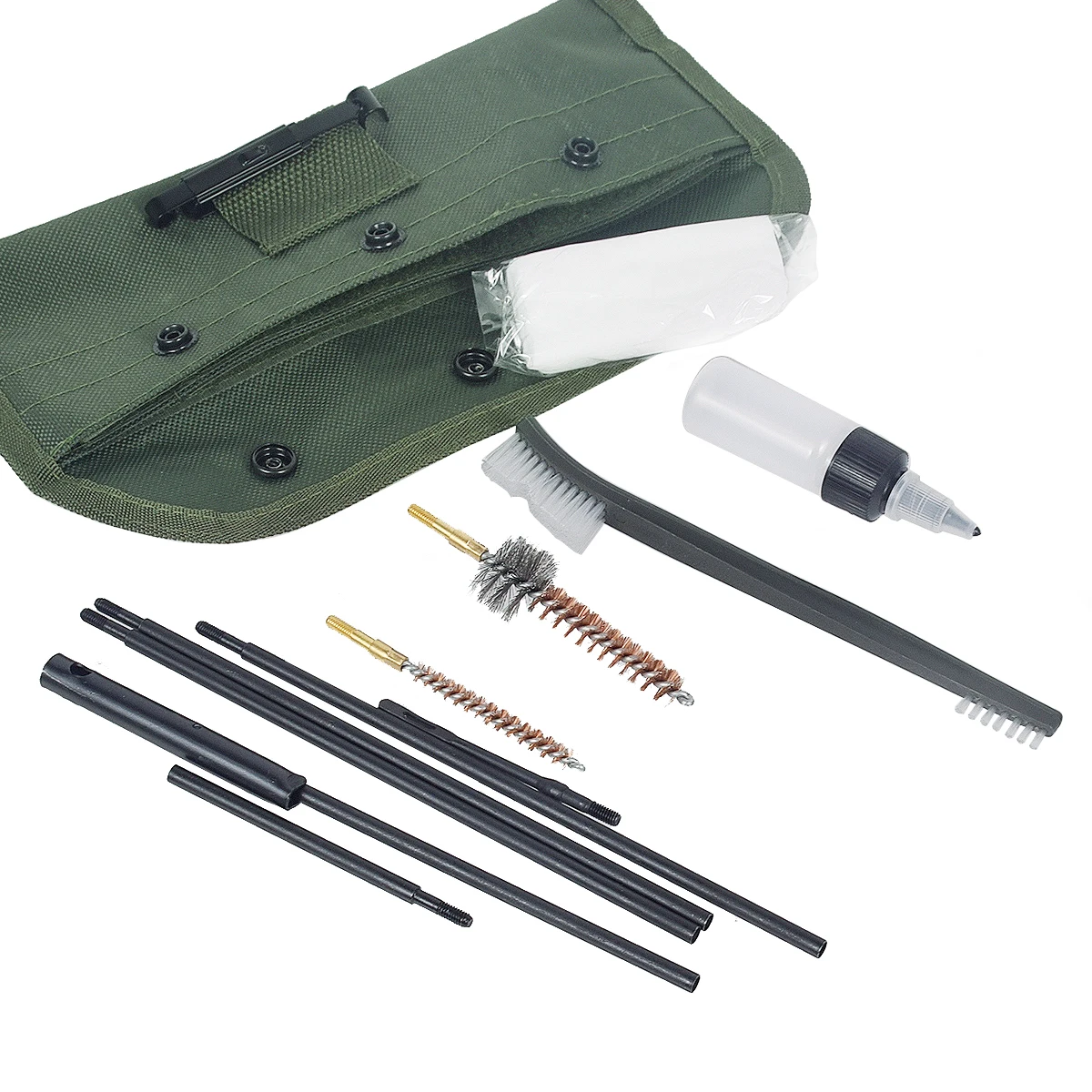Juego de Kit de limpieza de 10 piezas, cepillo de varilla de limpieza 22LR, limpiador de caza Airsoft, accesorios para pistola, herramientas de limpieza aptas para pistola de Rifle.22.223 556 - imagen 3