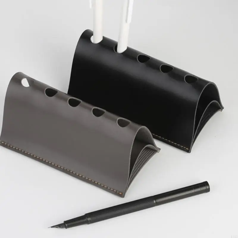 Organizadores pluma escritorio cuero con múltiples espacios para escribir herramientas suministros oficina y K1KF