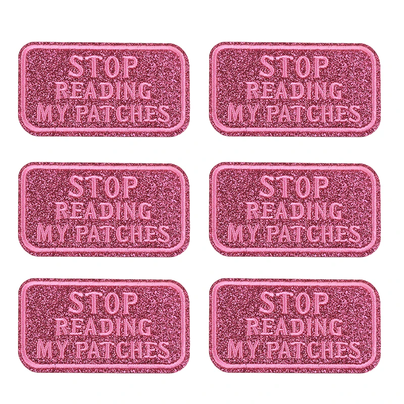 Parches termoadhesivos bordados con letras Glitter y eslóganes - imagen 5