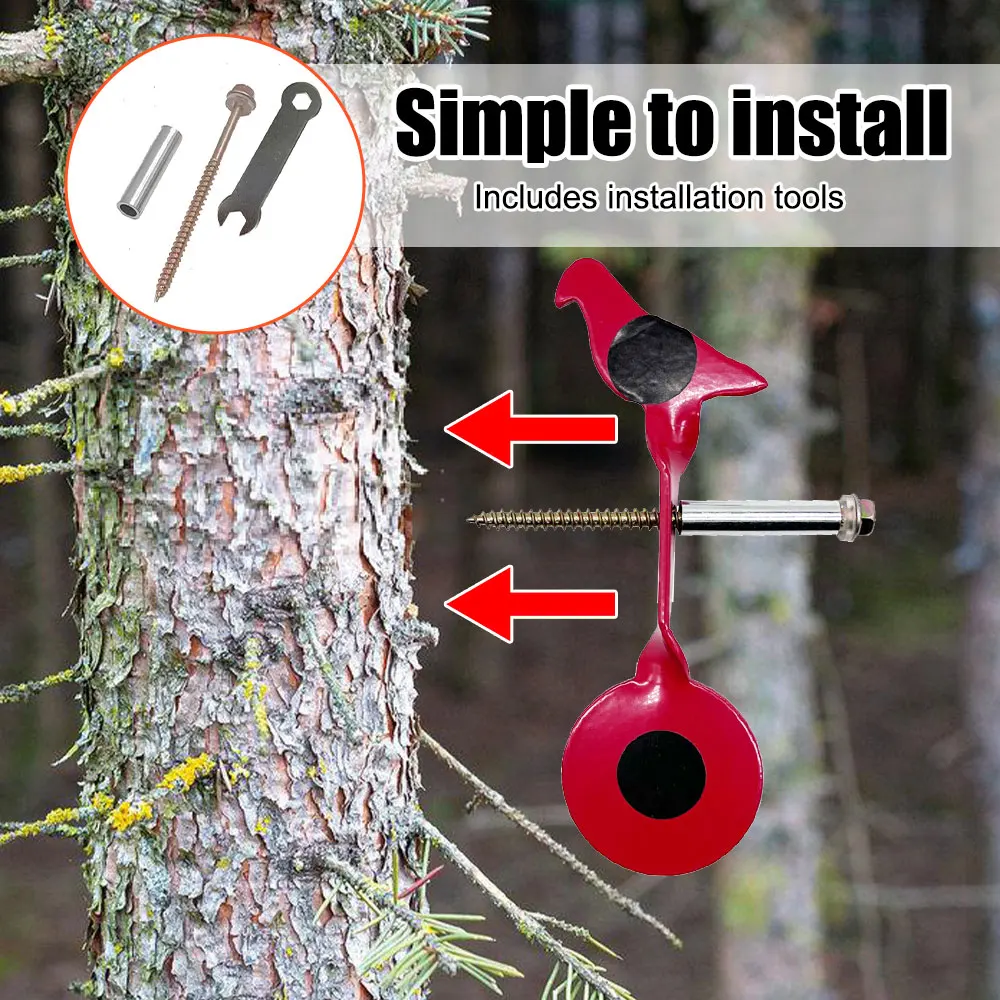 Objetivo de tirachinas de 3mm de espesor, objetivo giratorio de acero inoxidable, tableros de tiro en forma de pájaro, objetivo de entrenamiento de tirachinas para caza al aire libre - imagen 4