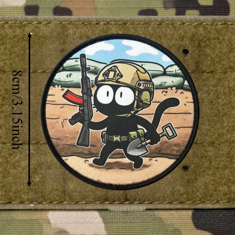 Parche táctico gato negro con gancho y bucle para mochila militar - imagen 5