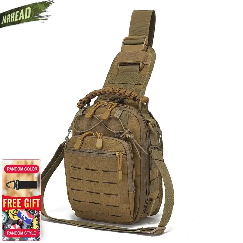 Bolso de hombro táctico, bolsa de pecho Diagonal, bolsa de conducción portátil al aire libre, bolsa de pecho pequeña deportiva de campo de camuflaje - imagen 5