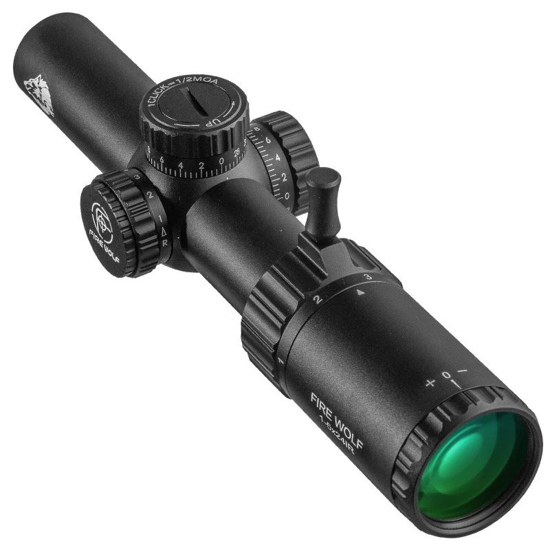FIRE WOLF 1-5X24 IR alcance táctico Rifle gran angular Airsoft Riflescope caza óptica tiro arma vista rojo verde luz retícula - imagen 3
